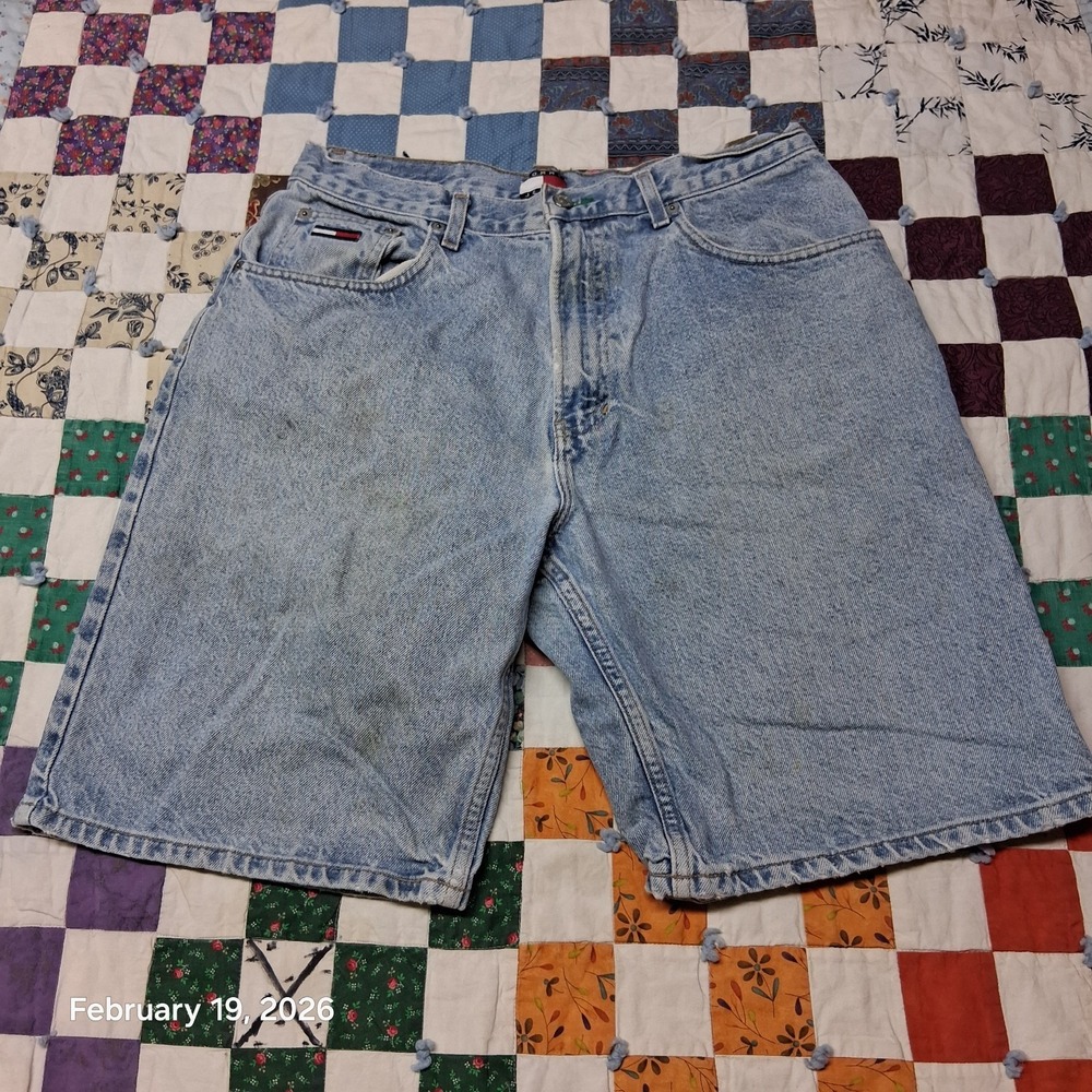 Vintage Tommy Hilfiger Freedom Denim Jean Shorts Size 34 Blue‎ Denim Y2K